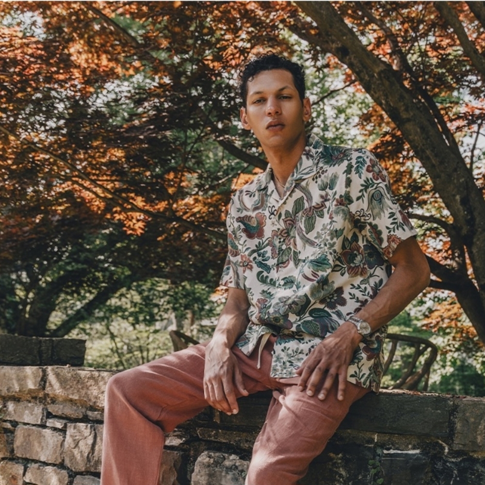 American Trench Linen Camp Collar Shirt